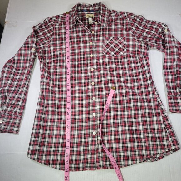 G.H. Bass & Co. Women Red Cotton Plaid Heritage Button Up Shirt Size M - Picture 7 of 10
